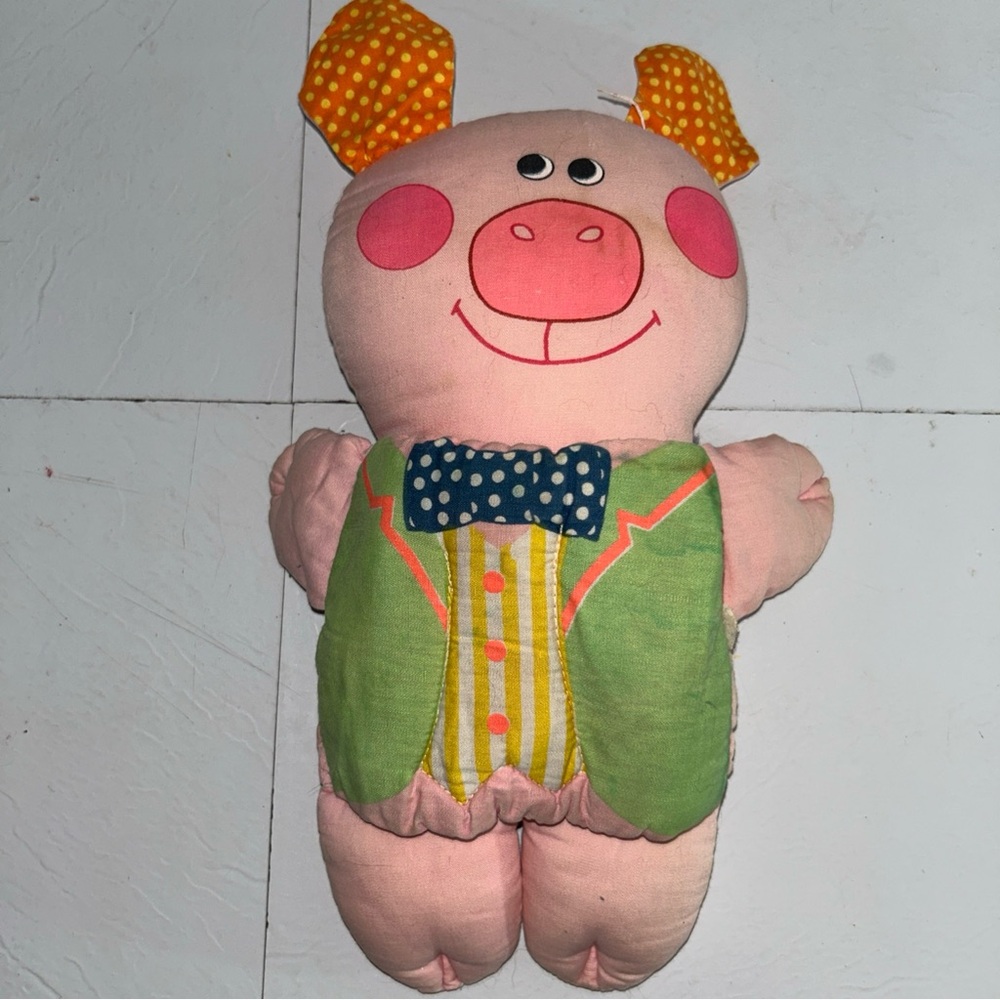 Playskool The Three Little Pigs Cloth Doll Book 1974 My Storybook Stuffed Animal